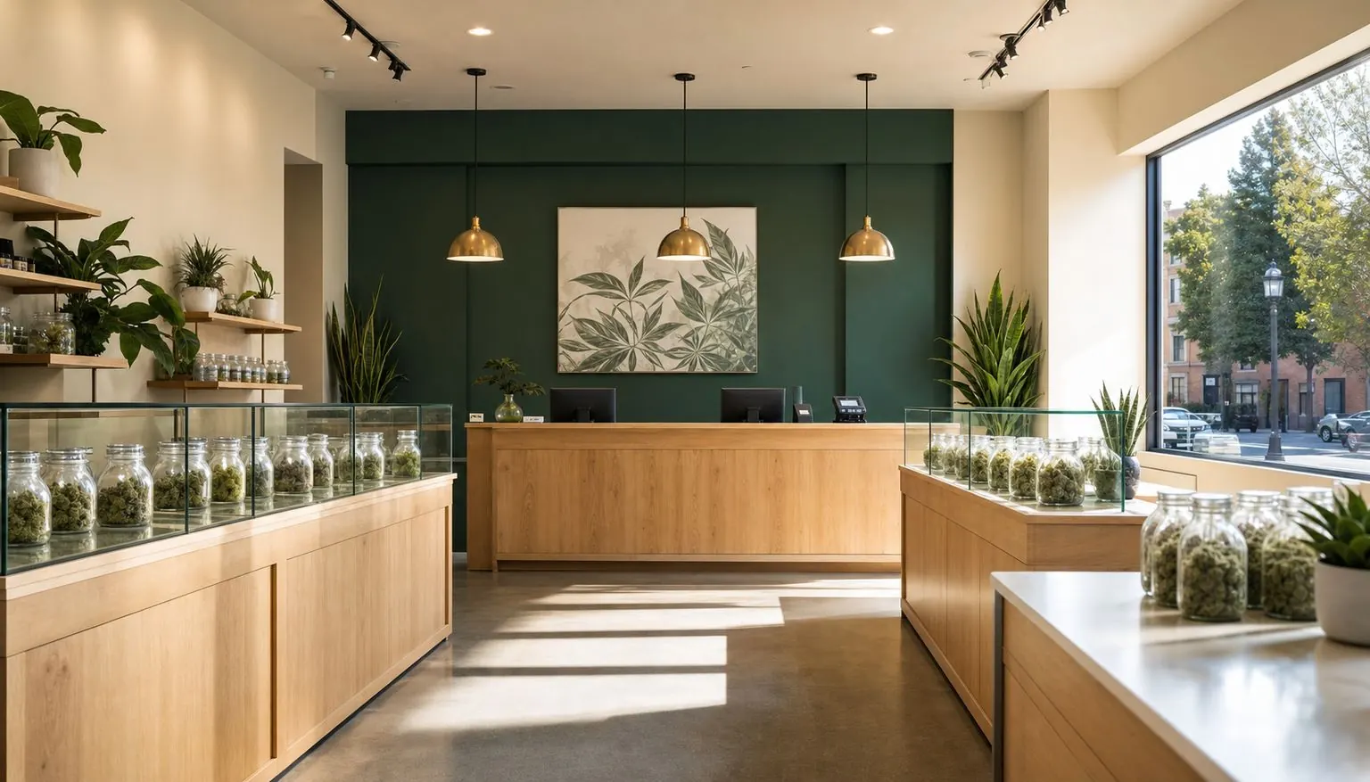 Inside the Crystal Leaves dispensary showroom in Spokane